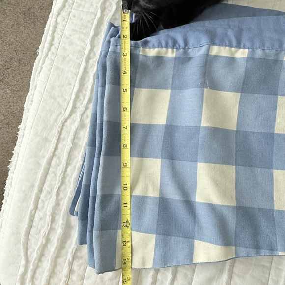 3 Window Valances Farmhouse Country Buffalo Check Plaid Blue Home Decor 14x58" - Picture 6 of 6